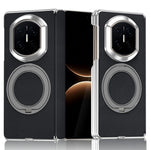 For Huawei Mate X7 Case Rotating Magnetic Kickstand Woven Fabric Texture Leather + PC Phone Cover