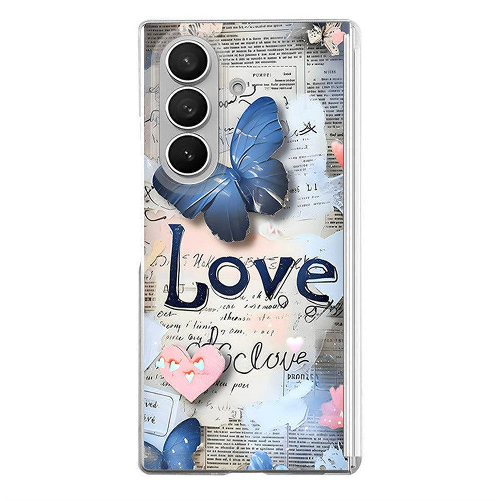 For Samsung Galaxy Z Fold8 Ultra Case Butterfly Pattern Magnetic Hinge PC Shockproof Phone Cover