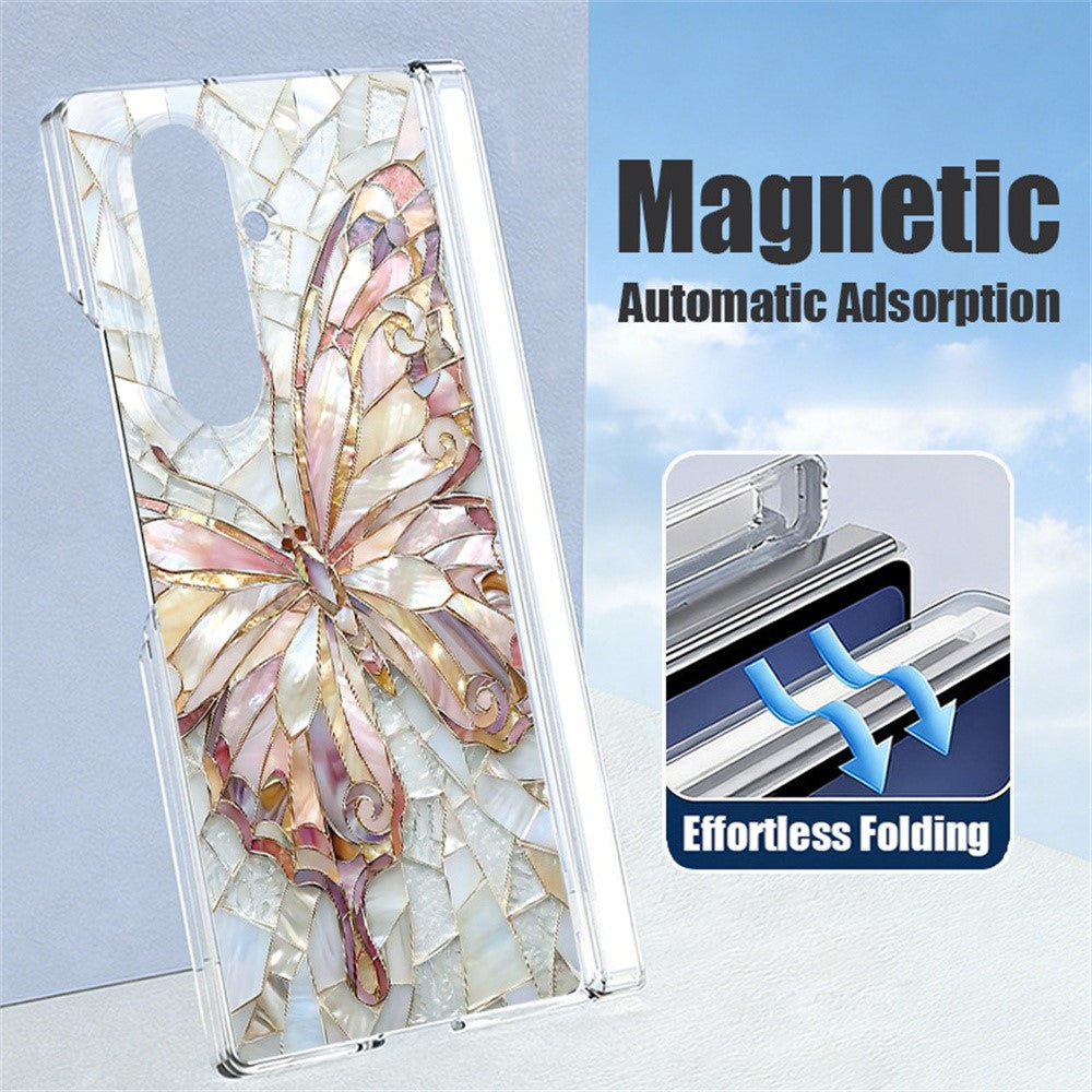 For Samsung Galaxy Z Fold8 Ultra Case Butterfly Pattern Magnetic Hinge PC Shockproof Phone Cover