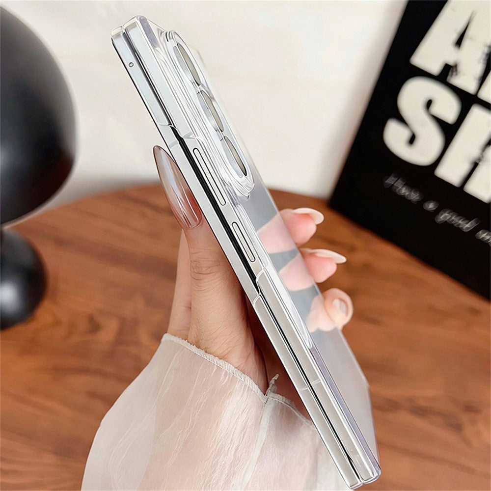 Til Samsung Galaxy Z Fold8 Ultra Cover Blomstret Mønster Gennemsigtig PC Magnetisk Hængsel Stødsikkert Telefoncover