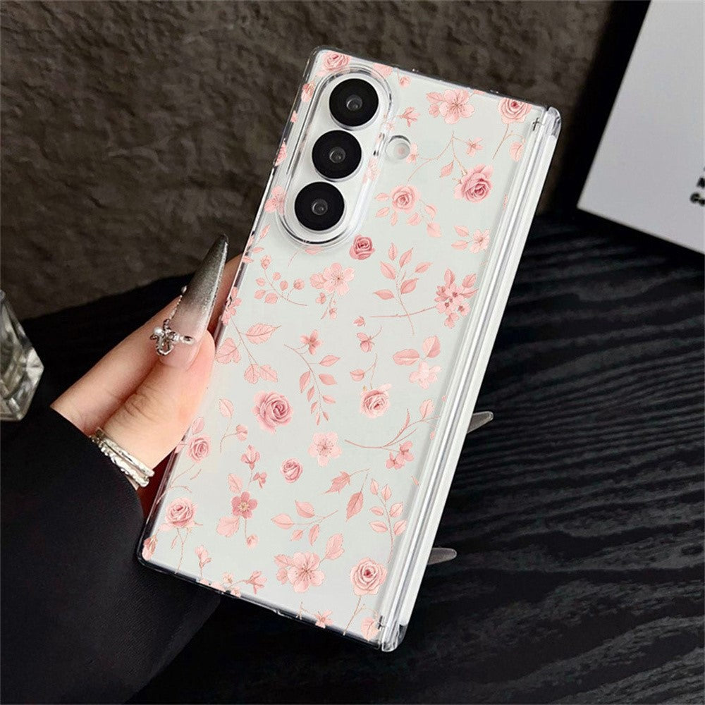 Til Samsung Galaxy Z Fold8 Ultra Cover Blomstret Mønster Gennemsigtig PC Magnetisk Hængsel Stødsikkert Telefoncover