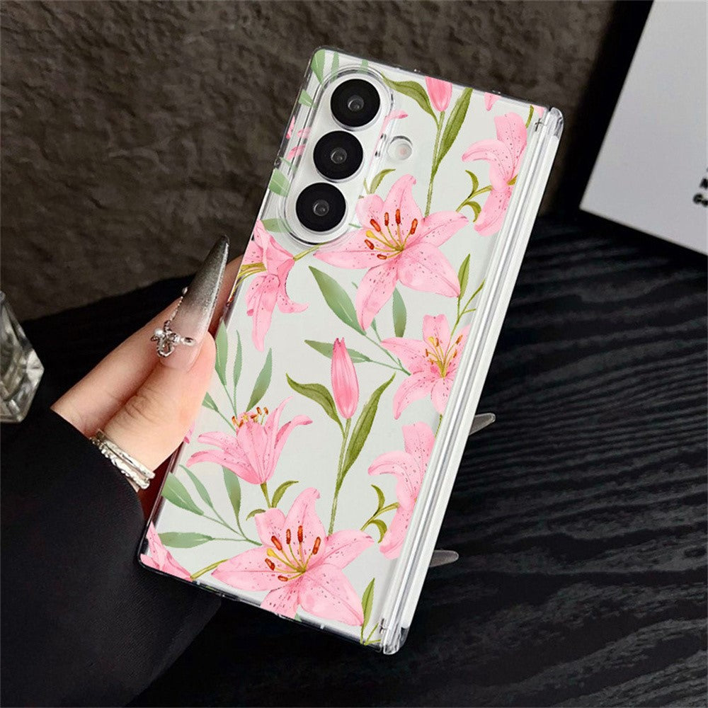 Til Samsung Galaxy Z Fold8 Ultra Cover Blomstret Mønster Gennemsigtig PC Magnetisk Hængsel Stødsikkert Telefoncover