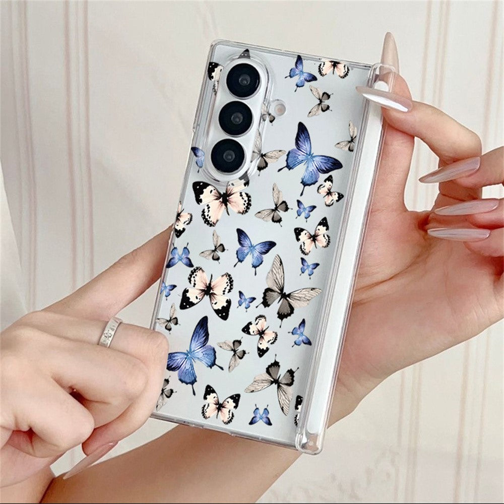 Til Samsung Galaxy Z Fold8 Ultra Cover Sommerfuglemønsterprint Transparent PC Magnetisk Hængsel Stødsikkert Telefoncover