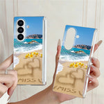 Til Samsung Galaxy Z Fold8 Ultra Cover Strandlandskab Mønster Magnetisk Hængsel Hard PC Telefoncover