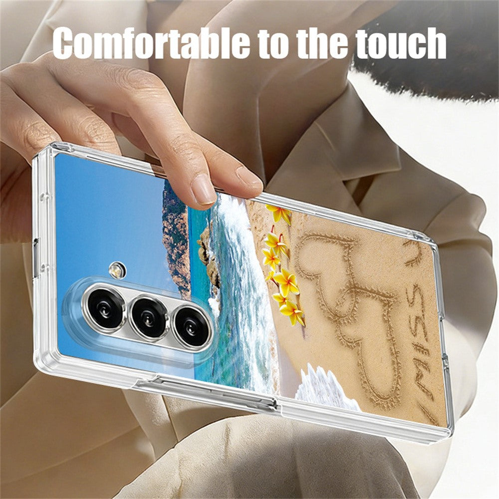 Til Samsung Galaxy Z Fold8 Ultra Cover Strandlandskab Mønster Magnetisk Hængsel Hard PC Telefoncover