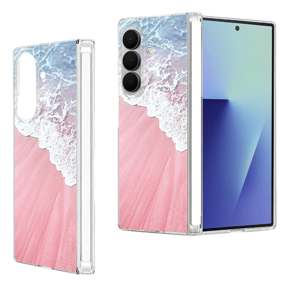 Til Samsung Galaxy Z Fold8 Ultra Cover Strandlandskab Mønster Magnetisk Hængsel Hard PC Telefoncover