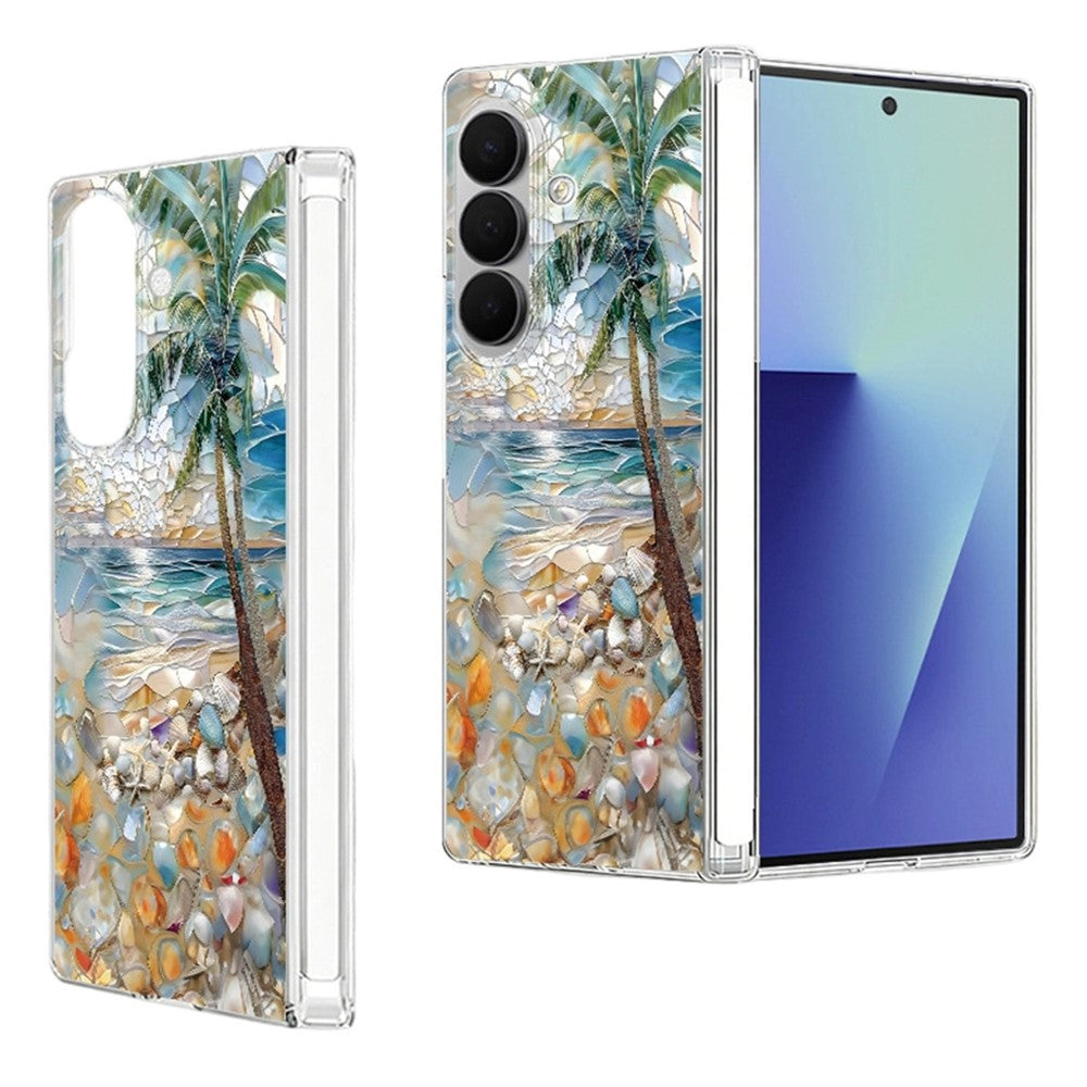 Til Samsung Galaxy Z Fold8 Ultra Cover Strandlandskab Mønster Magnetisk Hængsel Hard PC Telefoncover