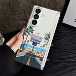Til Samsung Galaxy Z Fold8 Ultra Cover Strandlandskab Mønster Magnetisk Hængsel Hard PC Telefoncover