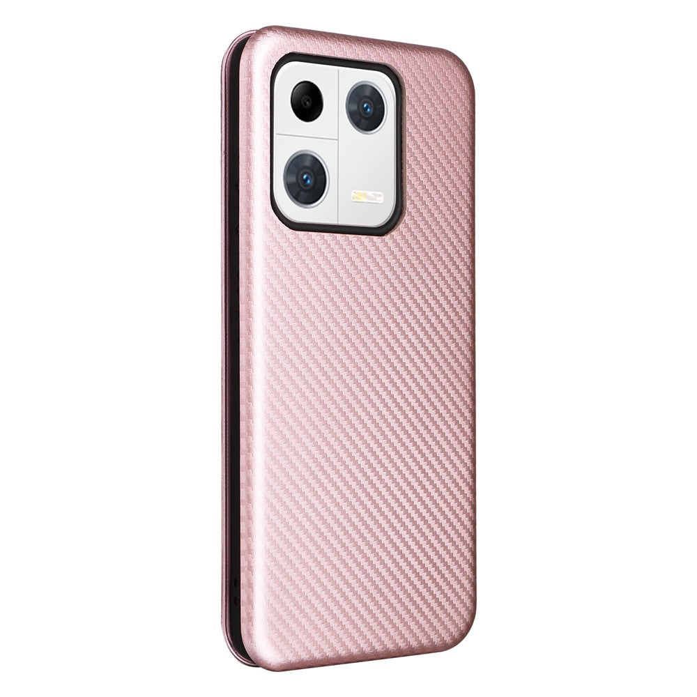 Xiaomi 13 Pro 5G Fallskyddande PU-lädermobilskal Korthållare Kolfibertextur Magnetiskt Flip-fodral