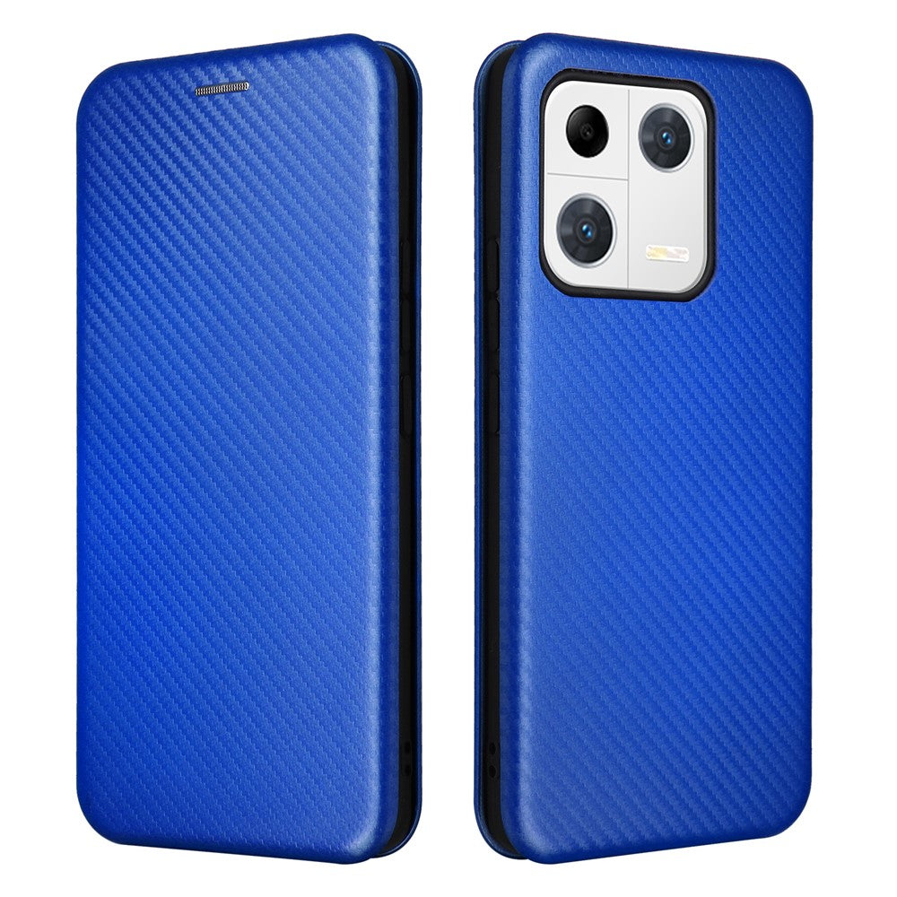 Xiaomi 13 Pro 5G Fallskyddande PU-lädermobilskal Korthållare Kolfibertextur Magnetiskt Flip-fodral