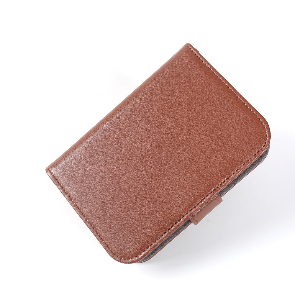 For iPhone Fold Case Genuine Split Leather Phone Cover with Wallet Stand