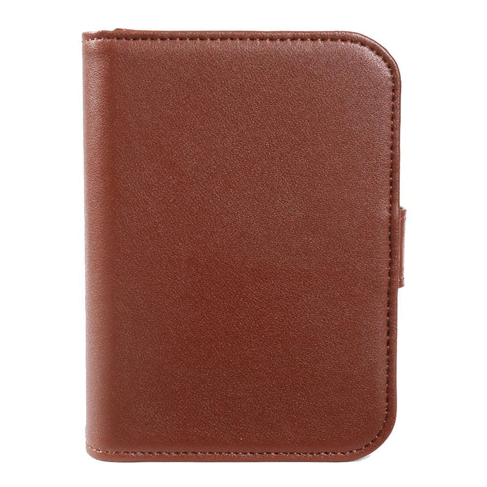 For iPhone Fold Case Genuine Split Leather Phone Cover with Wallet Stand