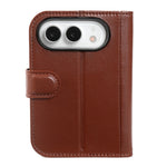 For iPhone Fold Case Genuine Split Leather Phone Cover with Wallet Stand