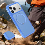 For iPhone 18 Pro Case Magnetic Kickstand Air Cushion Anti-Yellowing PC + TPU Phone Cover