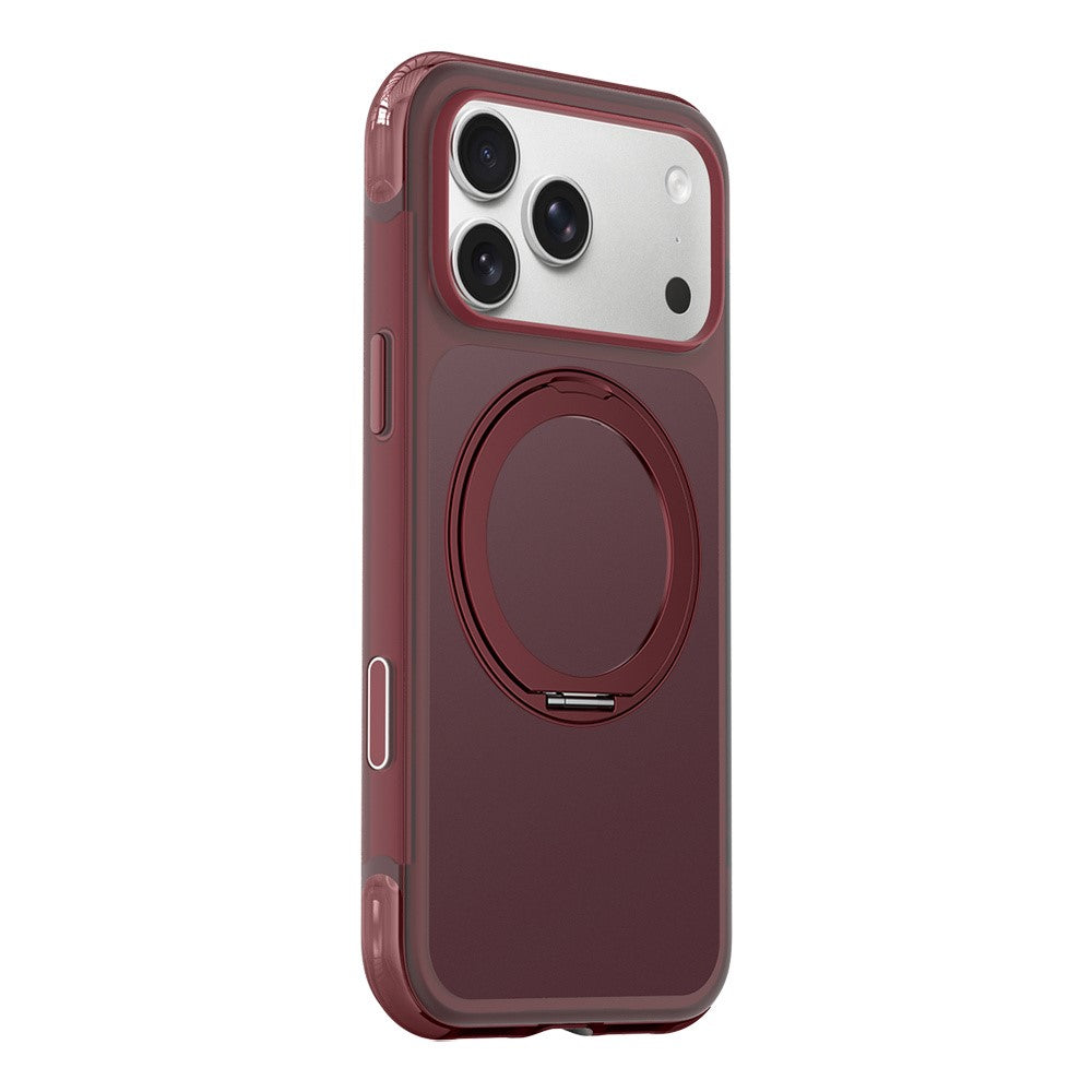 For iPhone 18 Pro Case Magnetic Kickstand Air Cushion Anti-Yellowing PC + TPU Phone Cover
