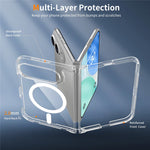 For iPhone Fold Magnetic Case 2.0mm Scratch Resistant TPU + PC Phone Cover
