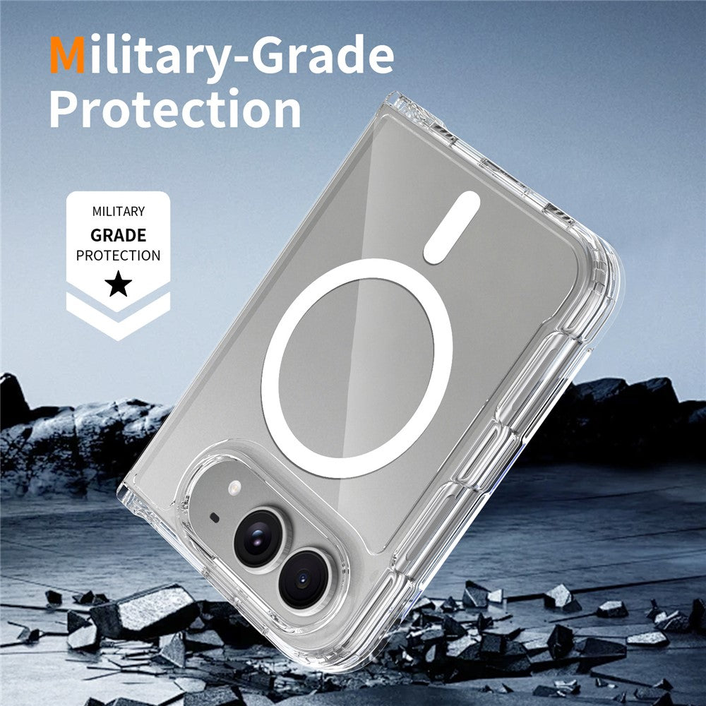 For iPhone Fold Magnetic Case 2.0mm Scratch Resistant TPU + PC Phone Cover