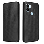 Til Xiaomi Redmi A1+ 4G / A2+ 4G / Poco C50 4G ridsefast PU-lædertelefonetui med kortslot, stativ, kulfibertekstur og magnetisk flipcover