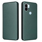 Til Xiaomi Redmi A1+ 4G / A2+ 4G / Poco C50 4G ridsefast PU-lædertelefonetui med kortslot, stativ, kulfibertekstur og magnetisk flipcover