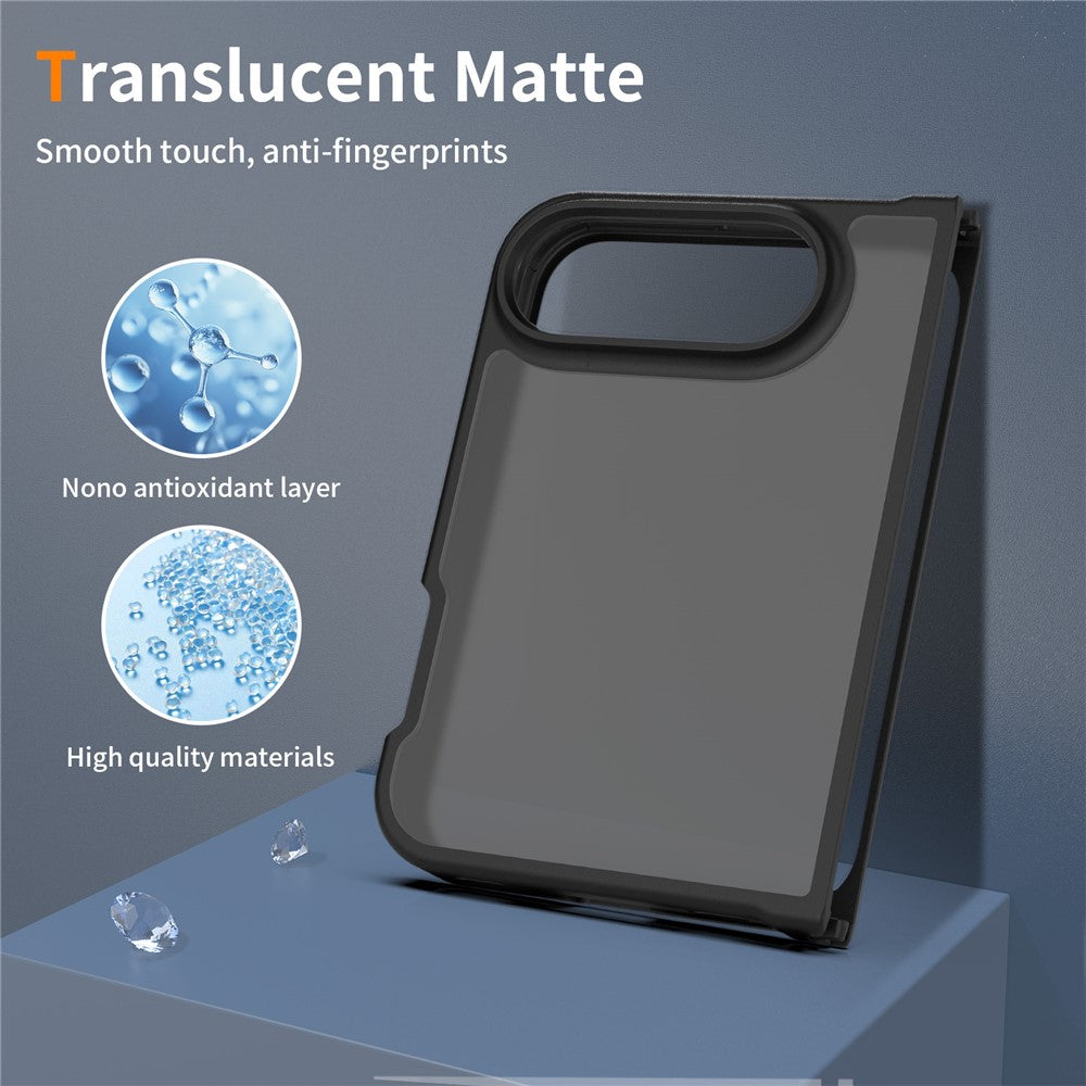 For iPhone Fold Case Skin Touch TPU Frame Acrylic Back Phone Cover