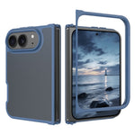 For iPhone Fold Case Skin Touch TPU Frame Acrylic Back Phone Cover