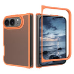 For iPhone Fold Case Skin Touch TPU Frame Acrylic Back Phone Cover
