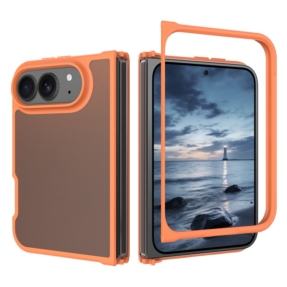 For iPhone Fold Case Skin Touch TPU Frame Acrylic Back Phone Cover