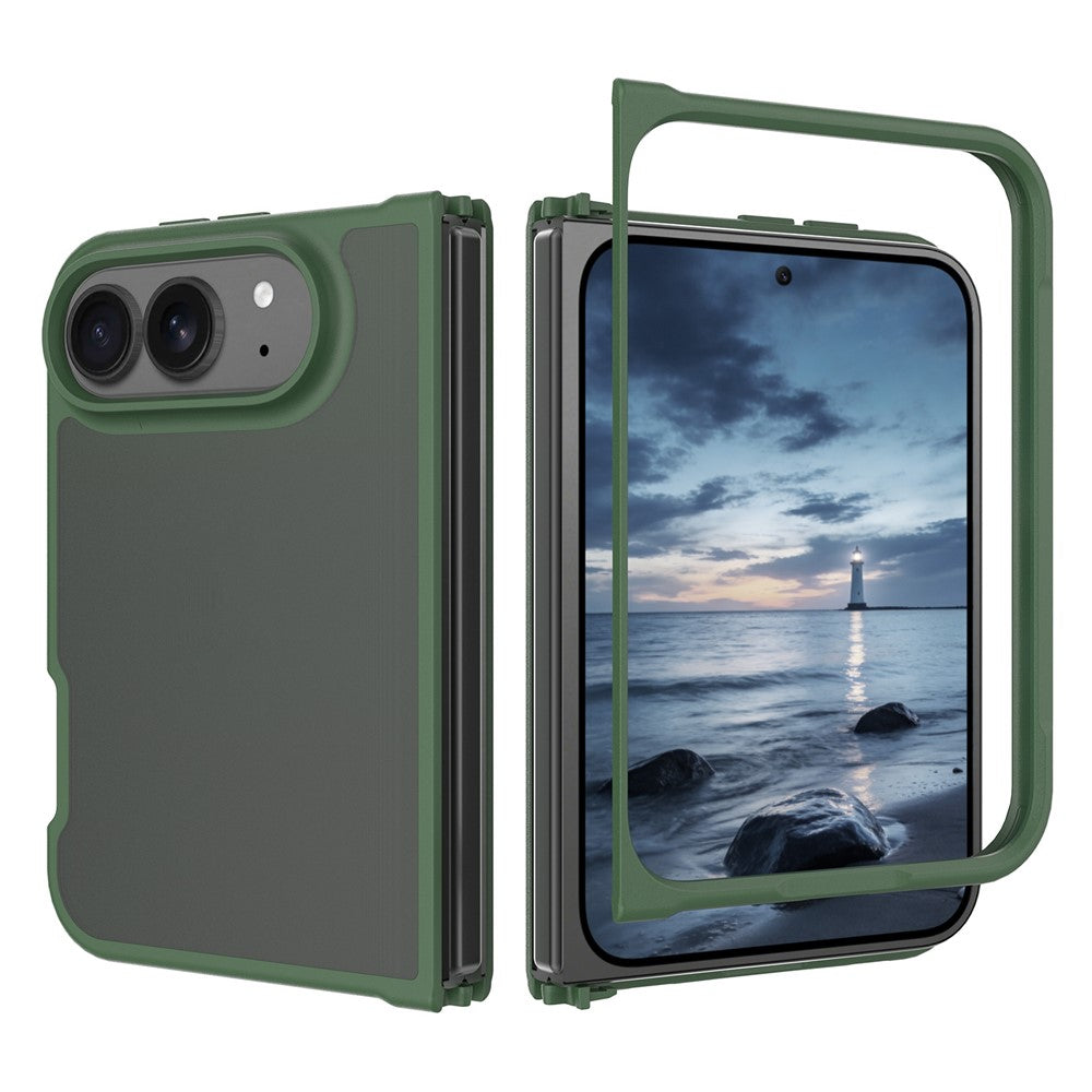 For iPhone Fold Case Skin Touch TPU Frame Acrylic Back Phone Cover