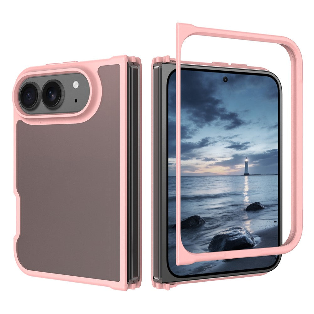 For iPhone Fold Case Skin Touch TPU Frame Acrylic Back Phone Cover