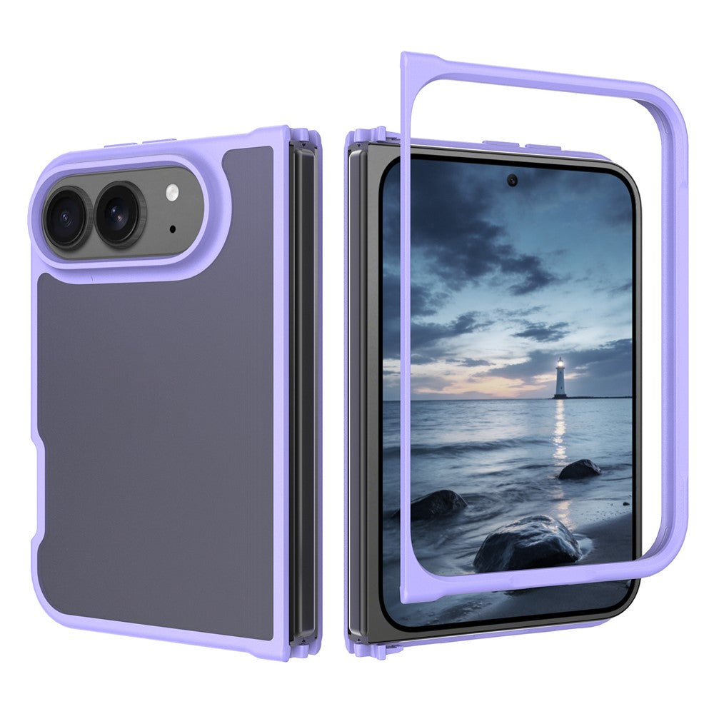 For iPhone Fold Case Skin Touch TPU Frame Acrylic Back Phone Cover