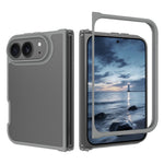 For iPhone Fold Case Skin Touch TPU Frame Acrylic Back Phone Cover
