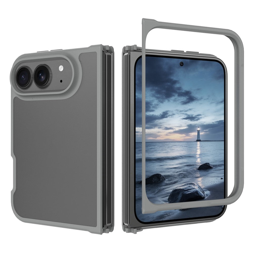 For iPhone Fold Case Skin Touch TPU Frame Acrylic Back Phone Cover