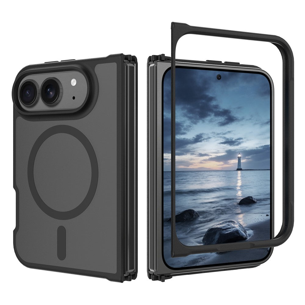 Til iPhone Fold Magnetisk Cover TPU Ramme Akryl Bagside Telefoncover Skindberøring