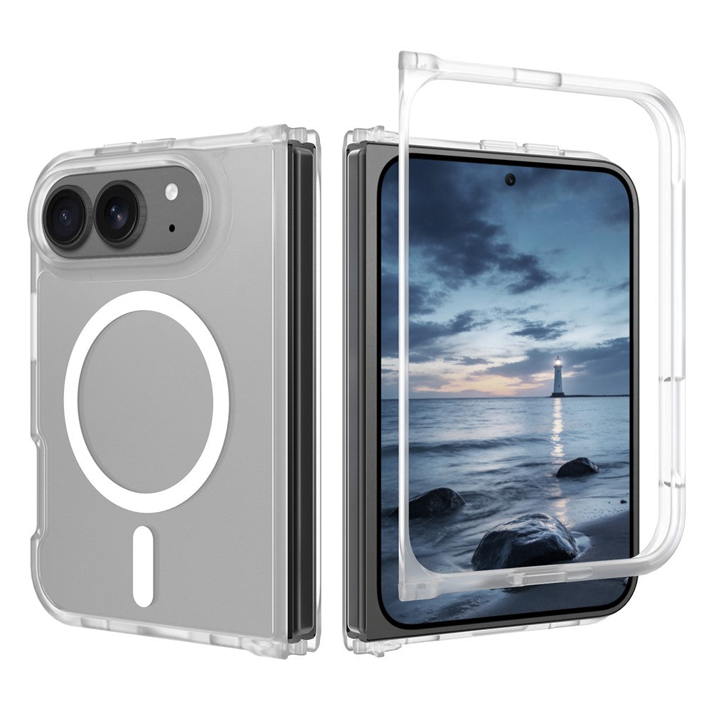 Til iPhone Fold Magnetisk Cover TPU Ramme Akryl Bagside Telefoncover Skindberøring