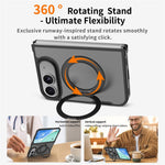 For iPhone Duo Case Rotating Magnetic Kickstand TPU + Acrylic Skin-feel Phone Cover with Front Frame