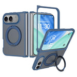 For iPhone Duo Case Rotating Magnetic Kickstand TPU + Acrylic Skin-feel Phone Cover with Front Frame