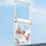 For Samsung Galaxy Z Flip8 Case Magnetic Hinge Butterfly Pattern High Transparent PC Hard Phone Cover