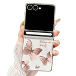 For Samsung Galaxy Z Flip8 Case Magnetic Hinge Butterfly Pattern High Transparent PC Hard Phone Cover