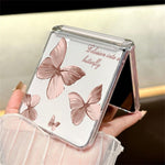 For Samsung Galaxy Z Flip8 Case Magnetic Hinge Butterfly Pattern High Transparent PC Hard Phone Cover