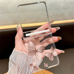 For Samsung Galaxy Z Flip8 Case Magnetic Hinge Butterfly Pattern High Transparent PC Hard Phone Cover