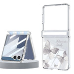 For Samsung Galaxy Z Flip8 Case Magnetic Hinge Butterfly Pattern High Transparent PC Hard Phone Cover