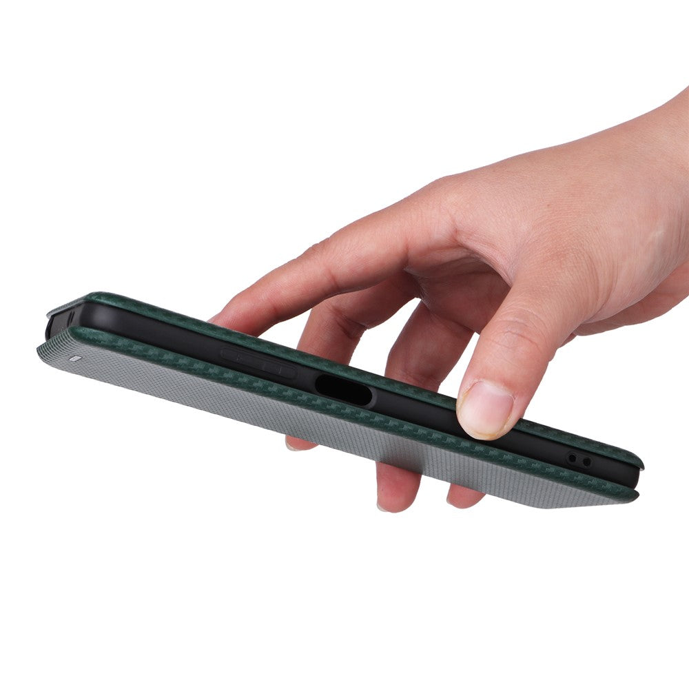 Mobilcover i PU-læder med kulfibertekstur til Xiaomi Redmi Note 12 5G (Global) / (Indien) / (Kina) / Poco X5 5G, magnetisk, med kortplads, stativ og flipetui