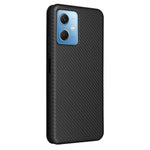 Xiaomi Redmi Note 12 5G (Global) / (Indien) / (Kina) / Poco X5 5G Kolfibertextur Magnetiskt PU-läder mobilskal Kortplats Stativ Flipfodral