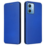 Xiaomi Redmi Note 12 5G (Global) / (Indien) / (Kina) / Poco X5 5G Kolfibertextur Magnetiskt PU-läder mobilskal Kortplats Stativ Flipfodral