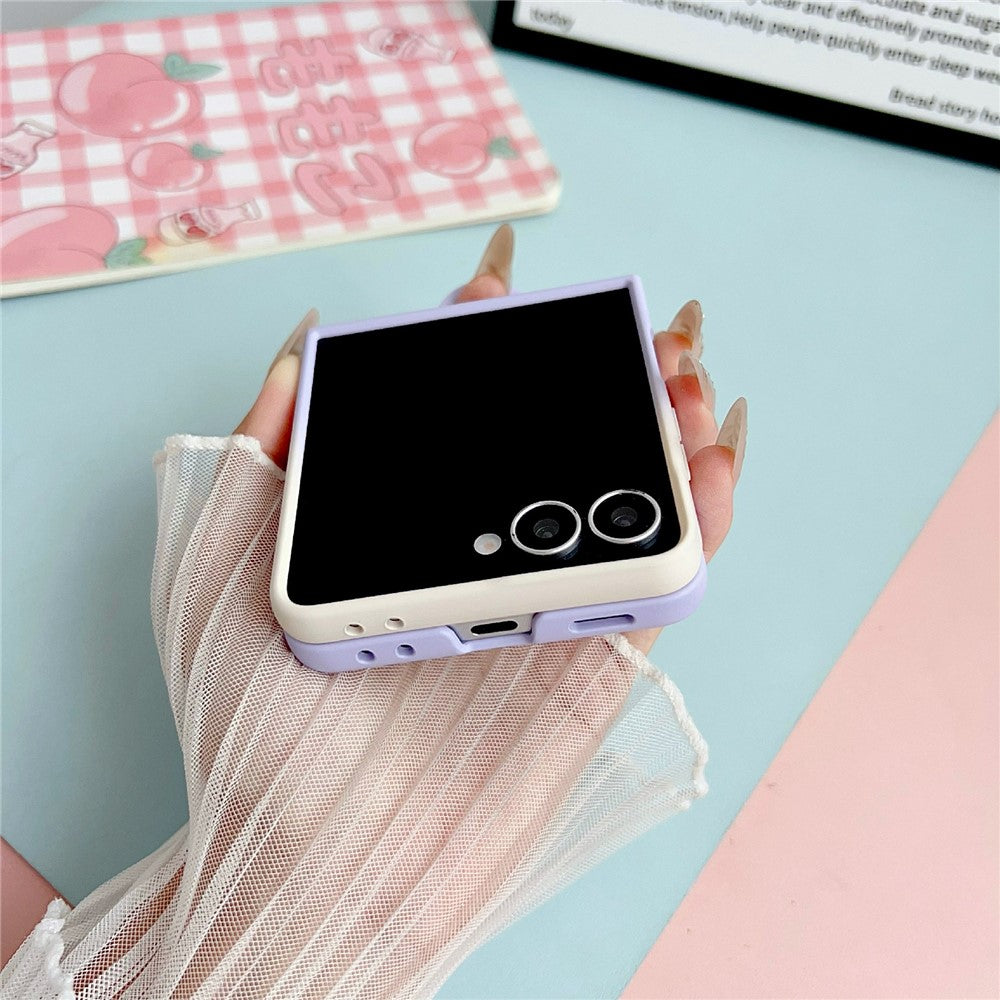 Samsung Galaxy Z Flip8 skal Skin Touch silikonring PC TPU mobilskal med tecknad taxklistermärke