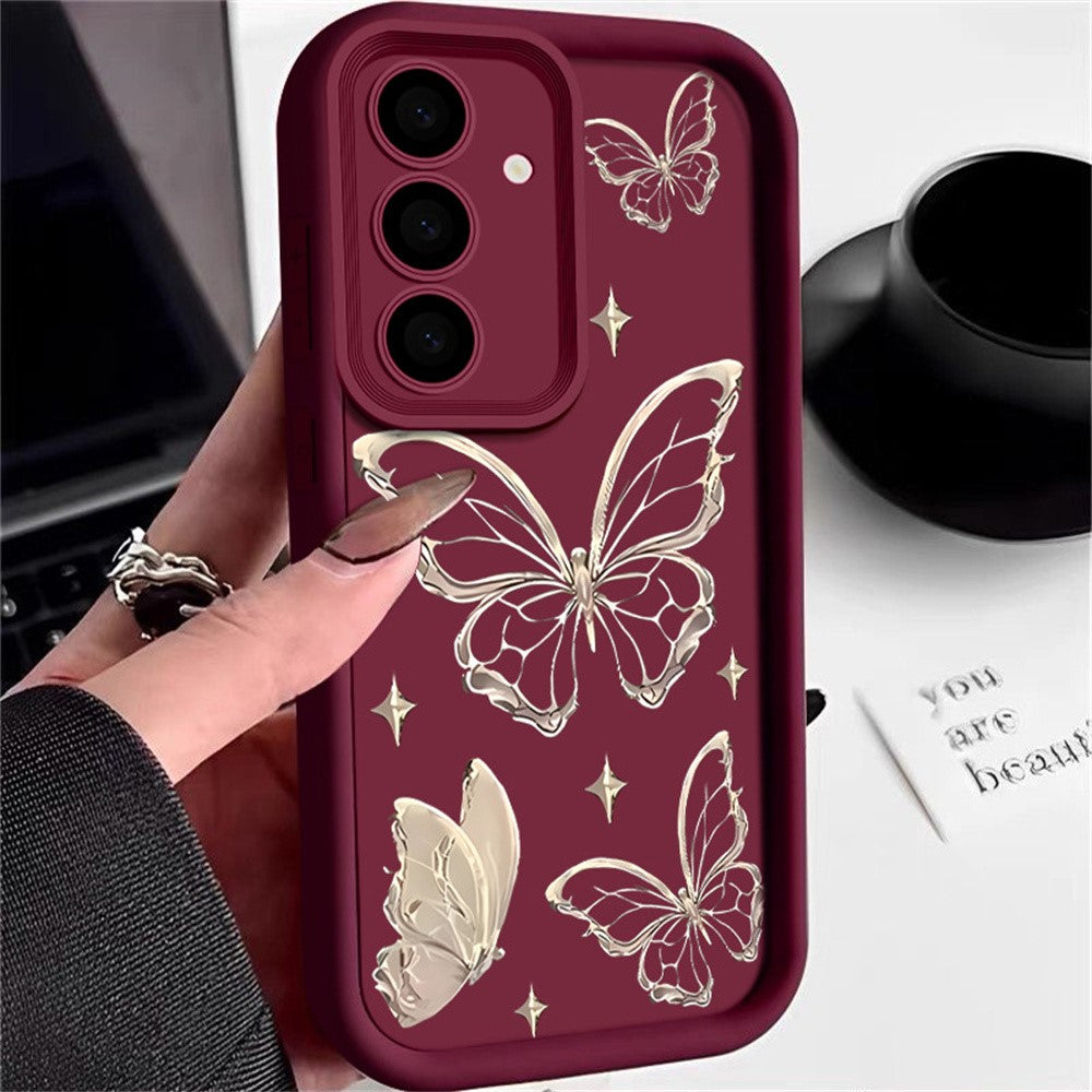 For Samsung Galaxy S26+ TPU Case Butterfly Pattern Camera Lens Protection Shockproof Phone Cover