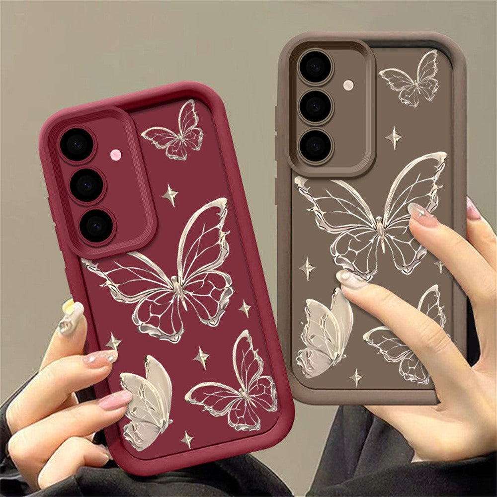 For Samsung Galaxy S26+ TPU Case Butterfly Pattern Camera Lens Protection Shockproof Phone Cover