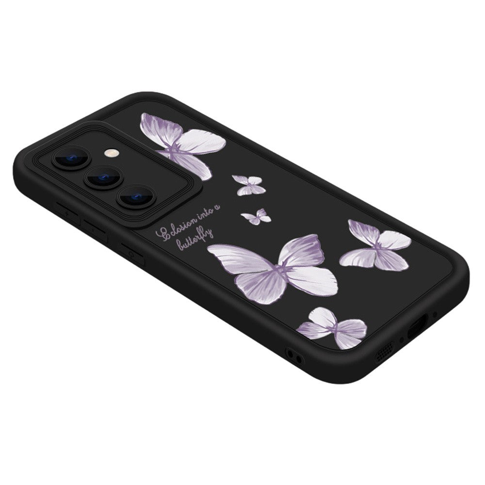 Til Samsung Galaxy S25+ TPU Cover med sommerfuglemønster Kameralinsebeskyttelse Stødsikkert Telefoncover