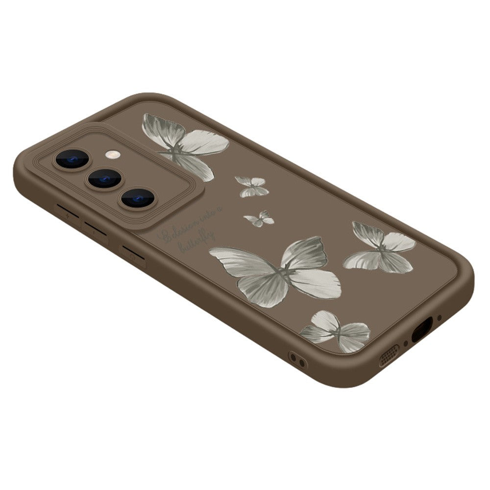 Til Samsung Galaxy S25+ TPU Cover med sommerfuglemønster Kameralinsebeskyttelse Stødsikkert Telefoncover