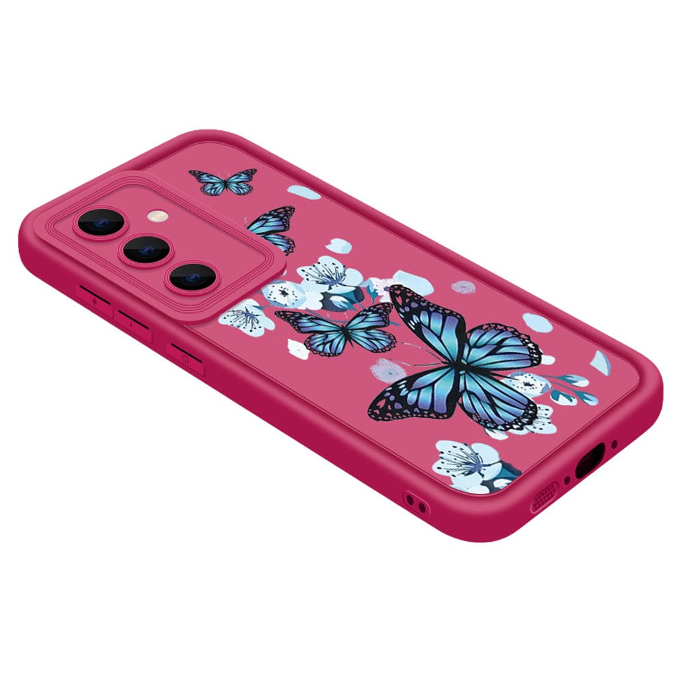 Til Samsung Galaxy S25 TPU Cover med sommerfuglemønster Kameralinsebeskyttelse Stødsikkert Telefoncover